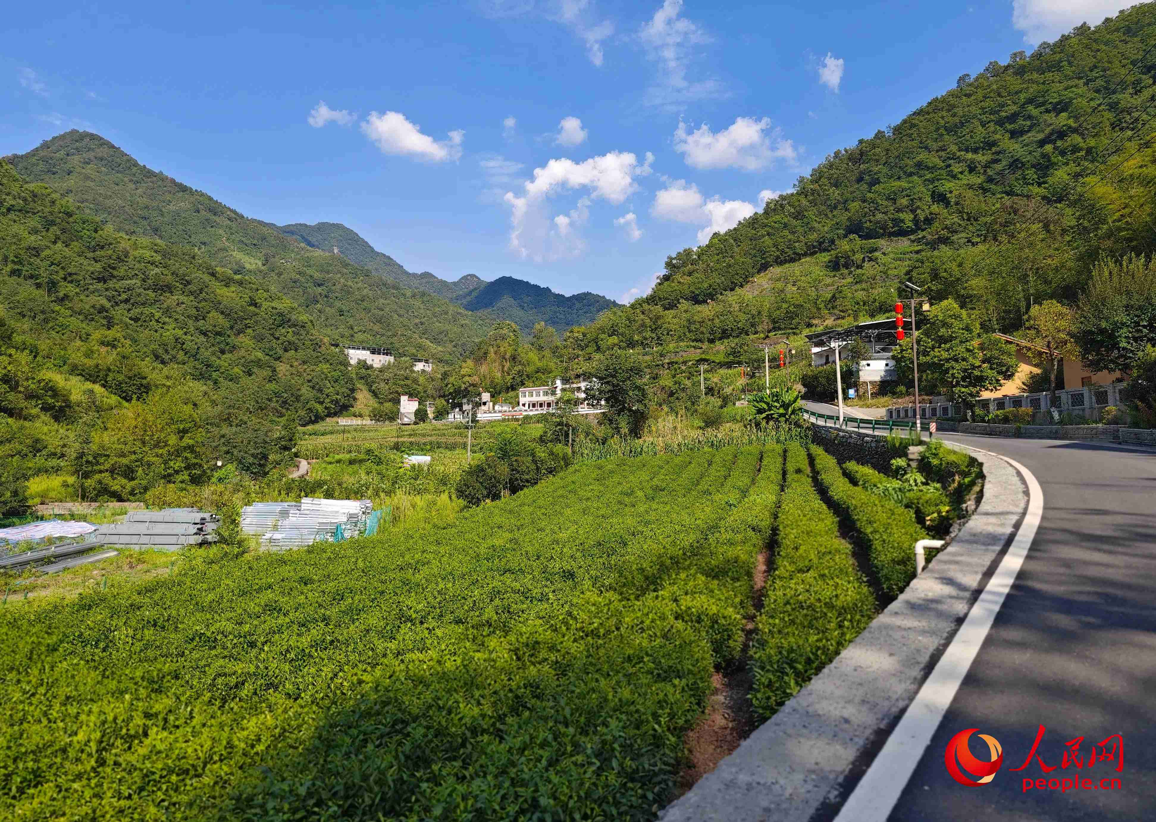 里端溝旁的鳳凰村。人民網(wǎng)記者 黃鈺攝